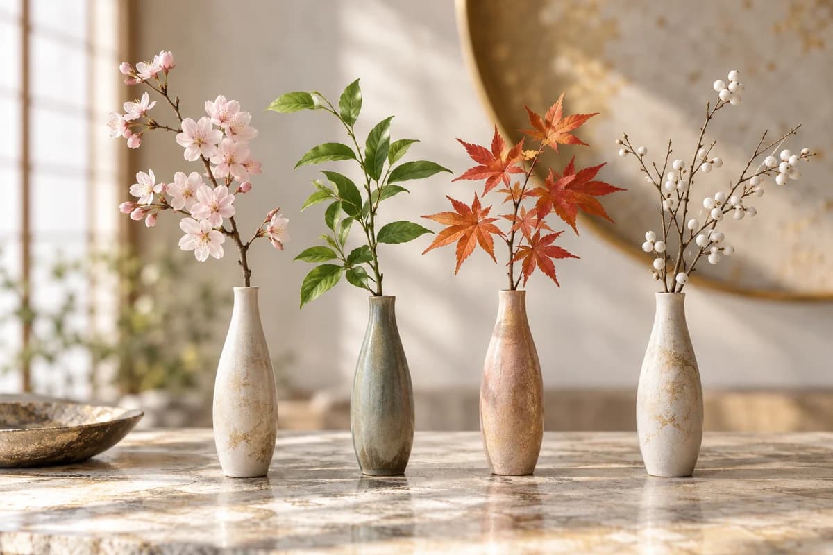 四季を表す四つの花器